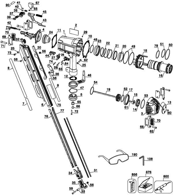 porter cable framing nailer parts diagram