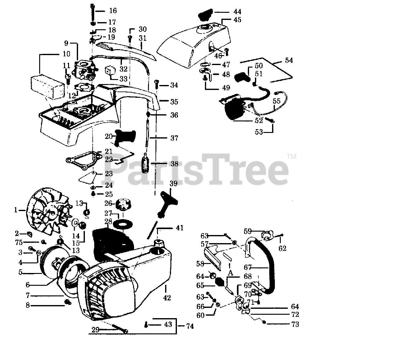 poulan 3.5 hp electric chainsaw parts diagram