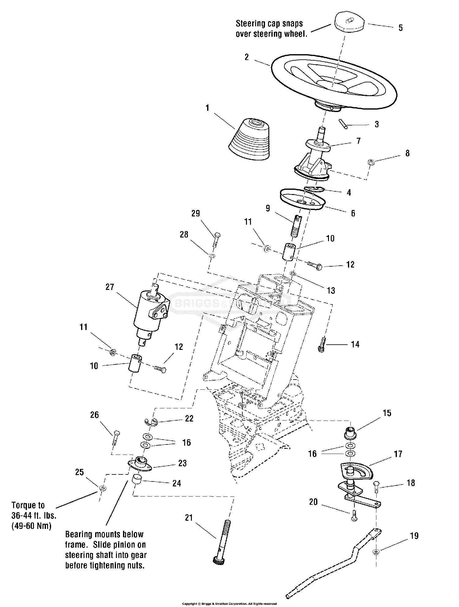 power steering parts diagram