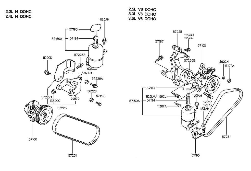 power steering parts diagram