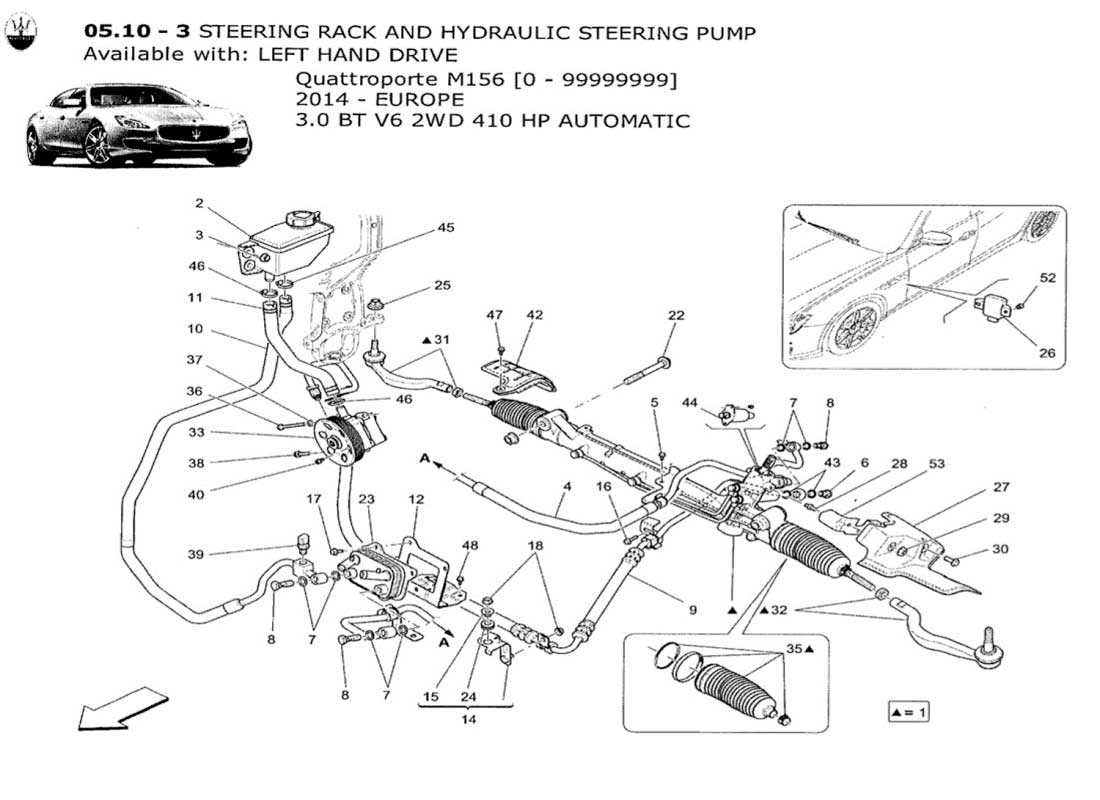 power steering parts diagram