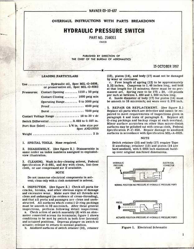 pressure switch parts diagram