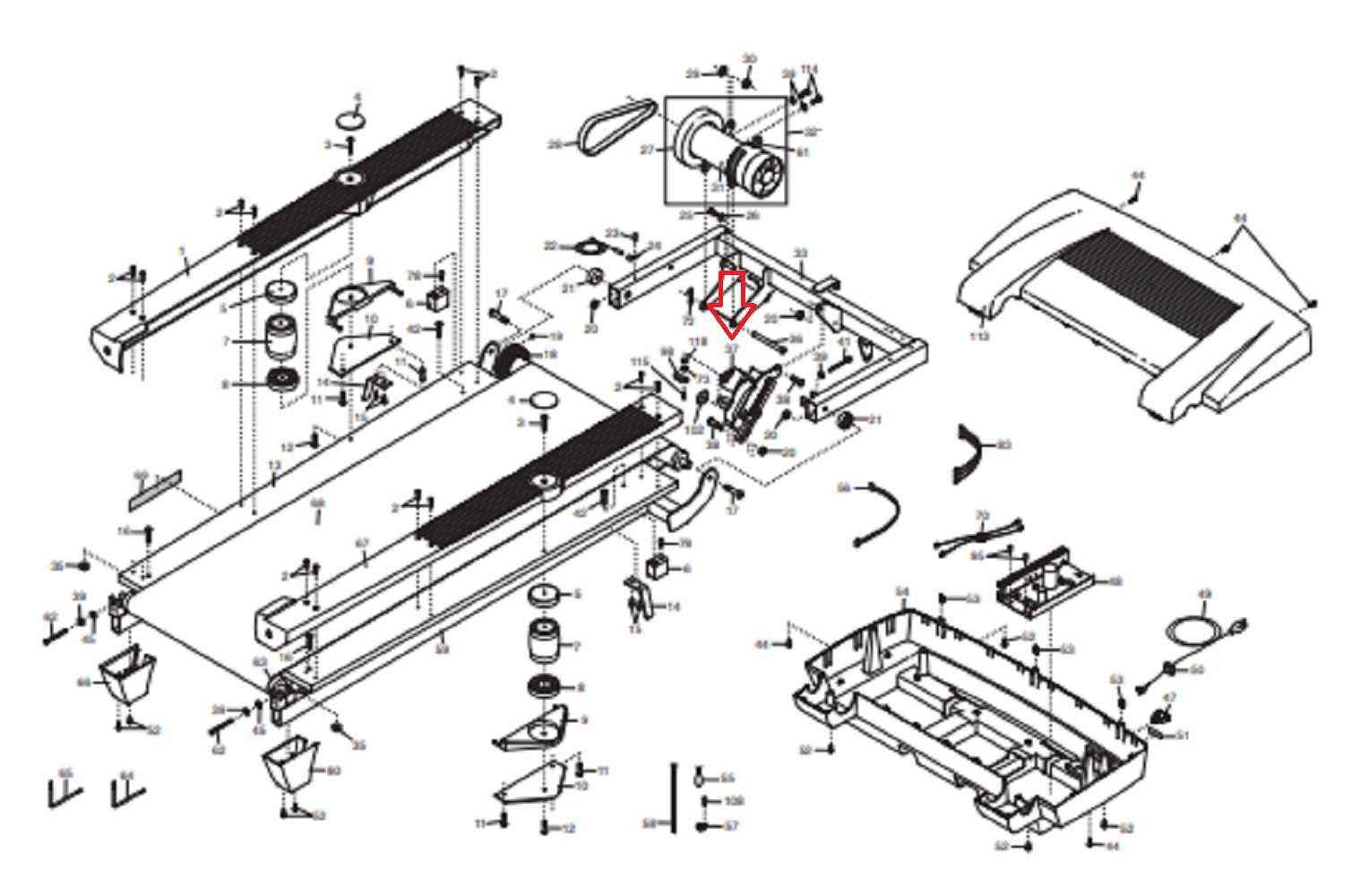 proform treadmill parts diagram