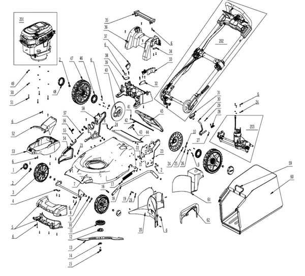 push mower parts diagram