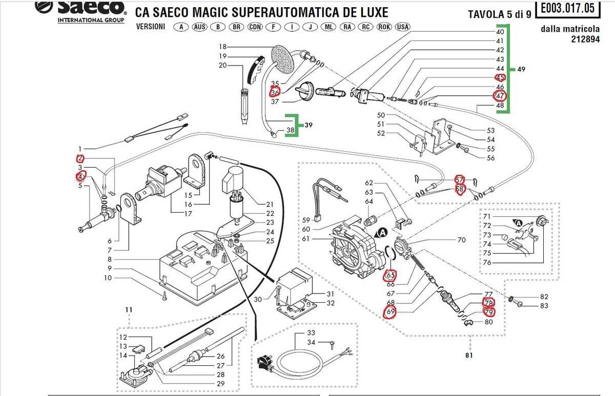 saeco parts diagram