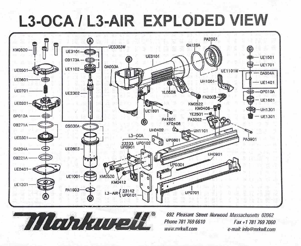 porter cable nail gun parts diagram