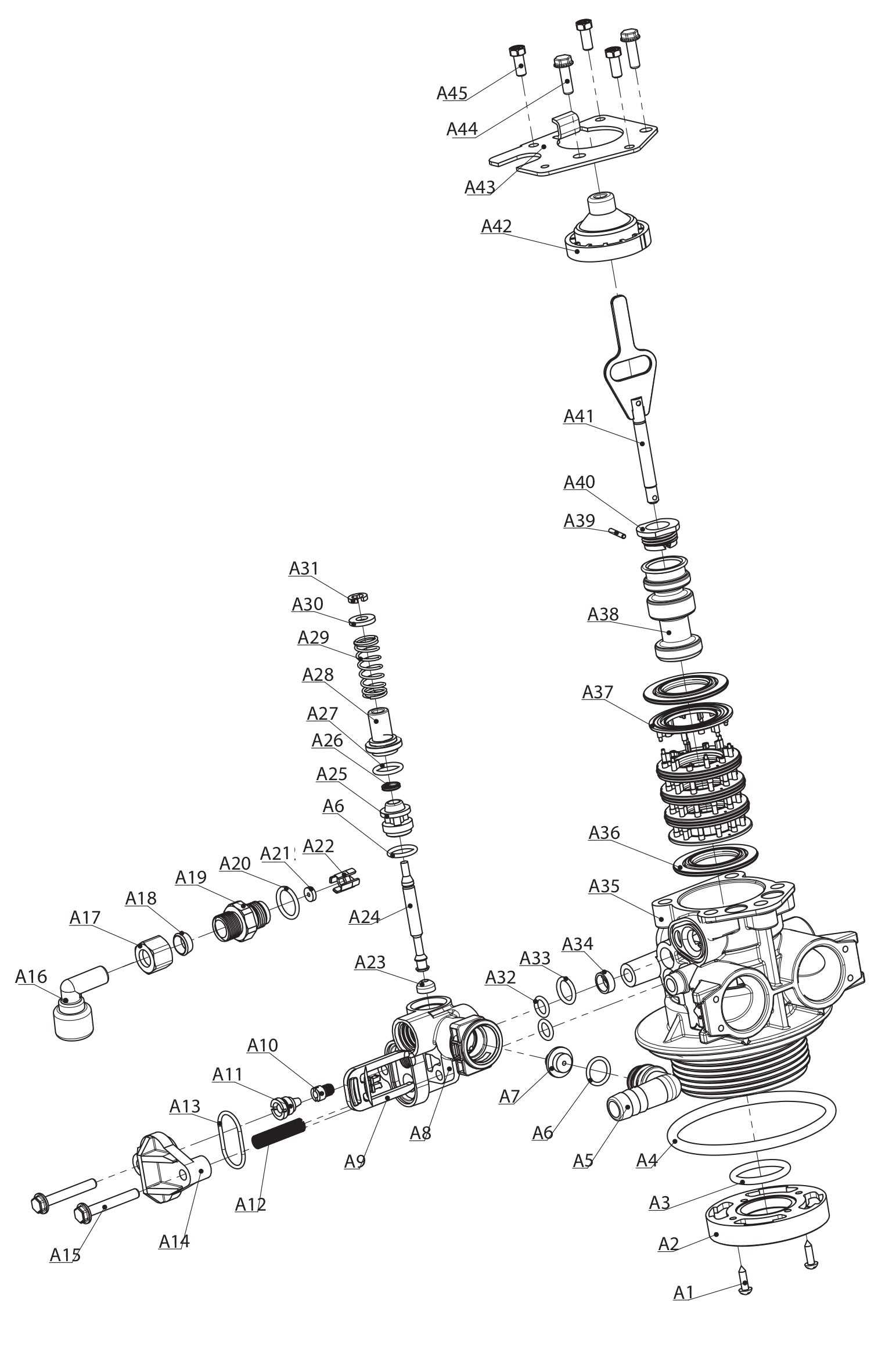 parts of a water softener diagram