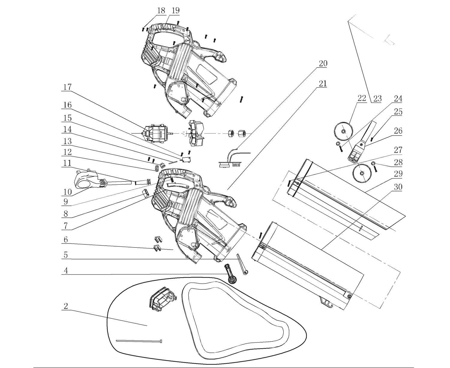 ryobi blower parts diagram