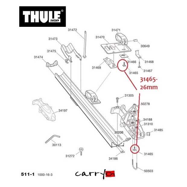 thule bike rack parts diagram