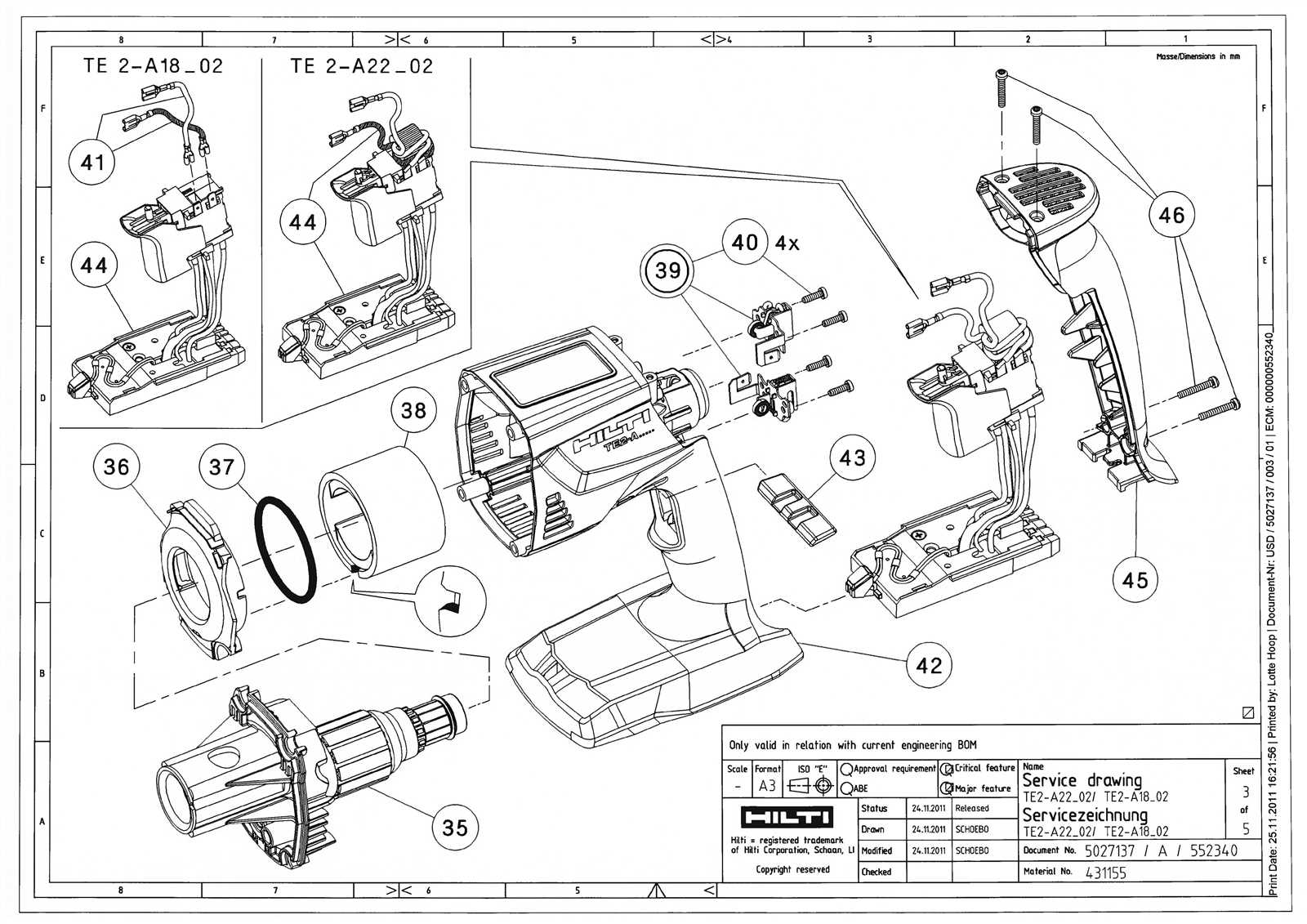 hilti te 7 parts diagram
