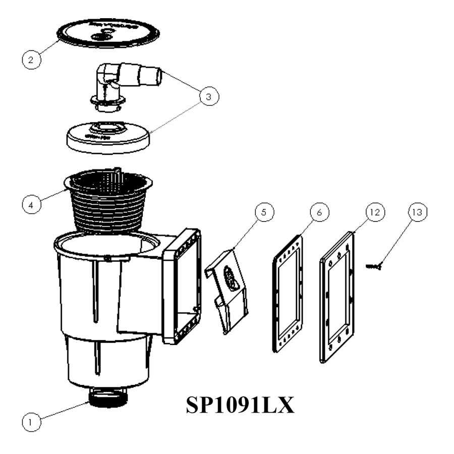 pool skimmer parts diagram