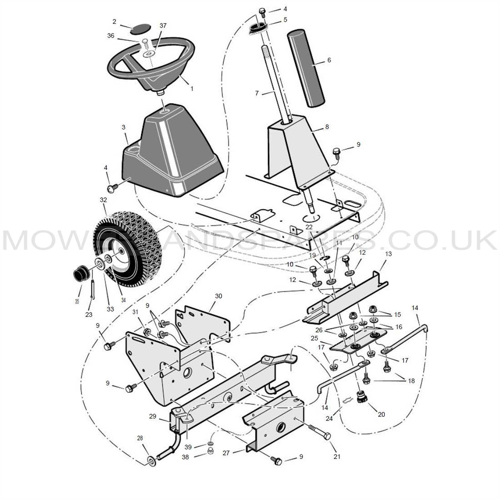 rally lawn mower parts diagram