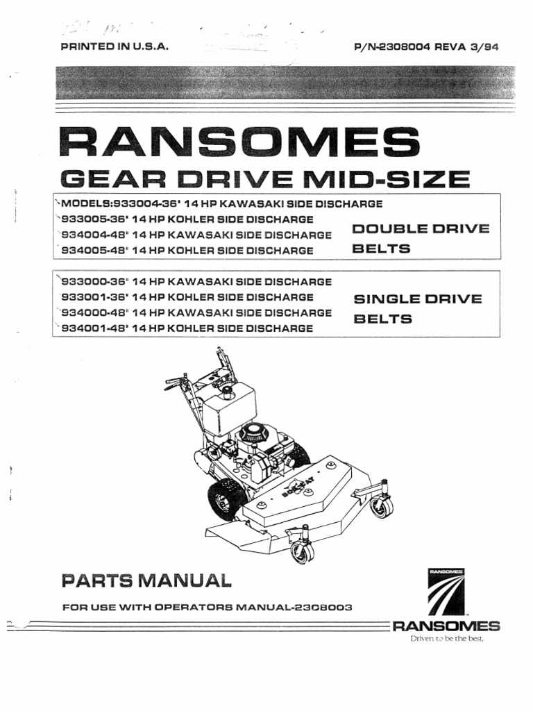 ransomes mower parts diagram