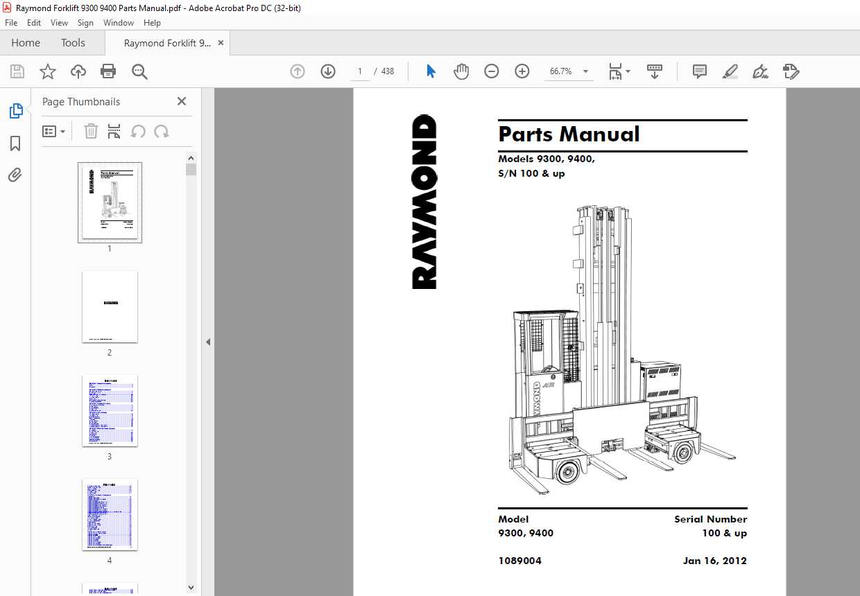 raymond reach truck parts diagram