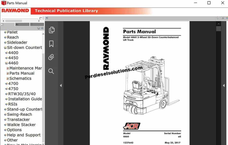 raymond reach truck parts diagram