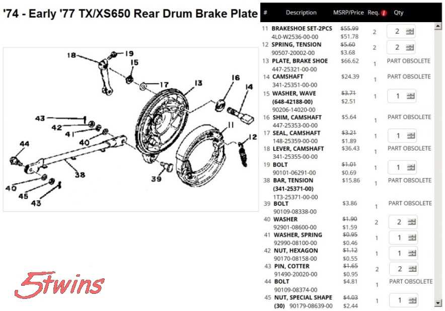 rear drum brake parts diagram