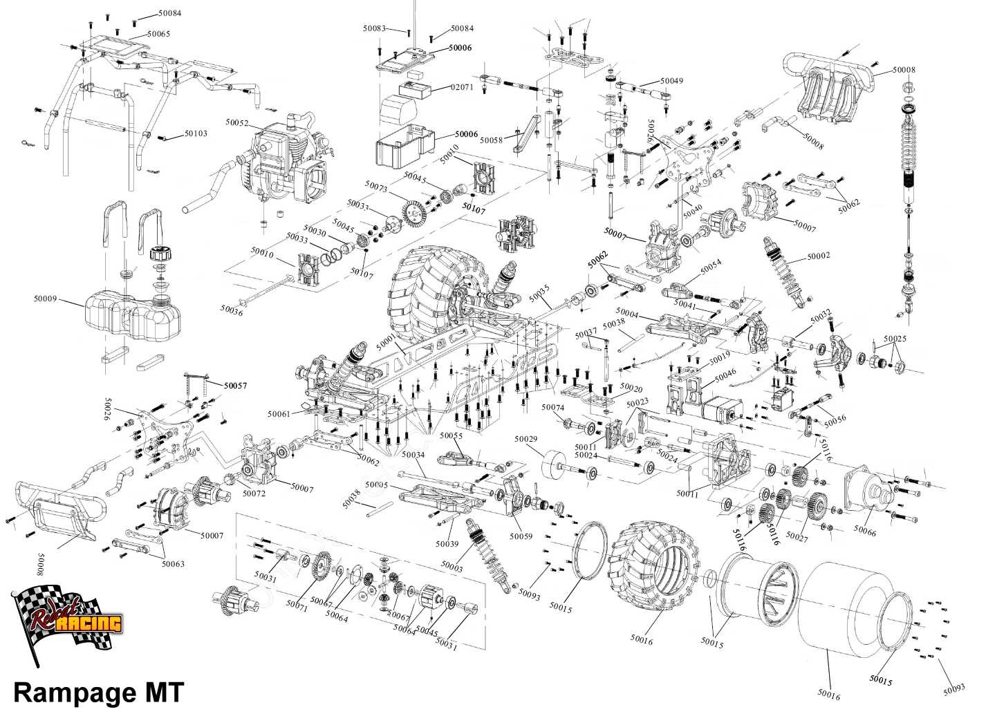 redcat blackout xte parts diagram