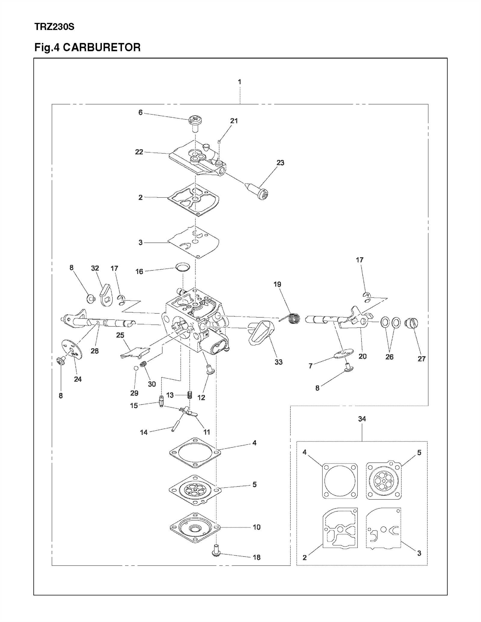 redmax trz230s parts diagram