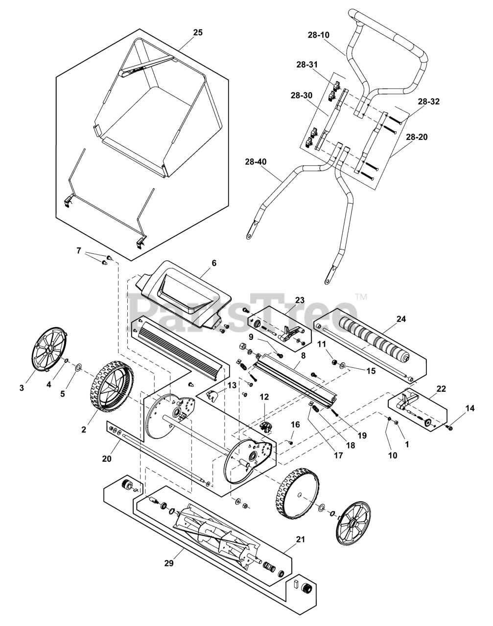 reel mower parts diagram