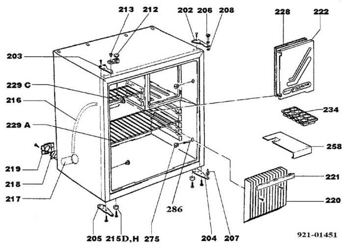 refrigerator parts diagram