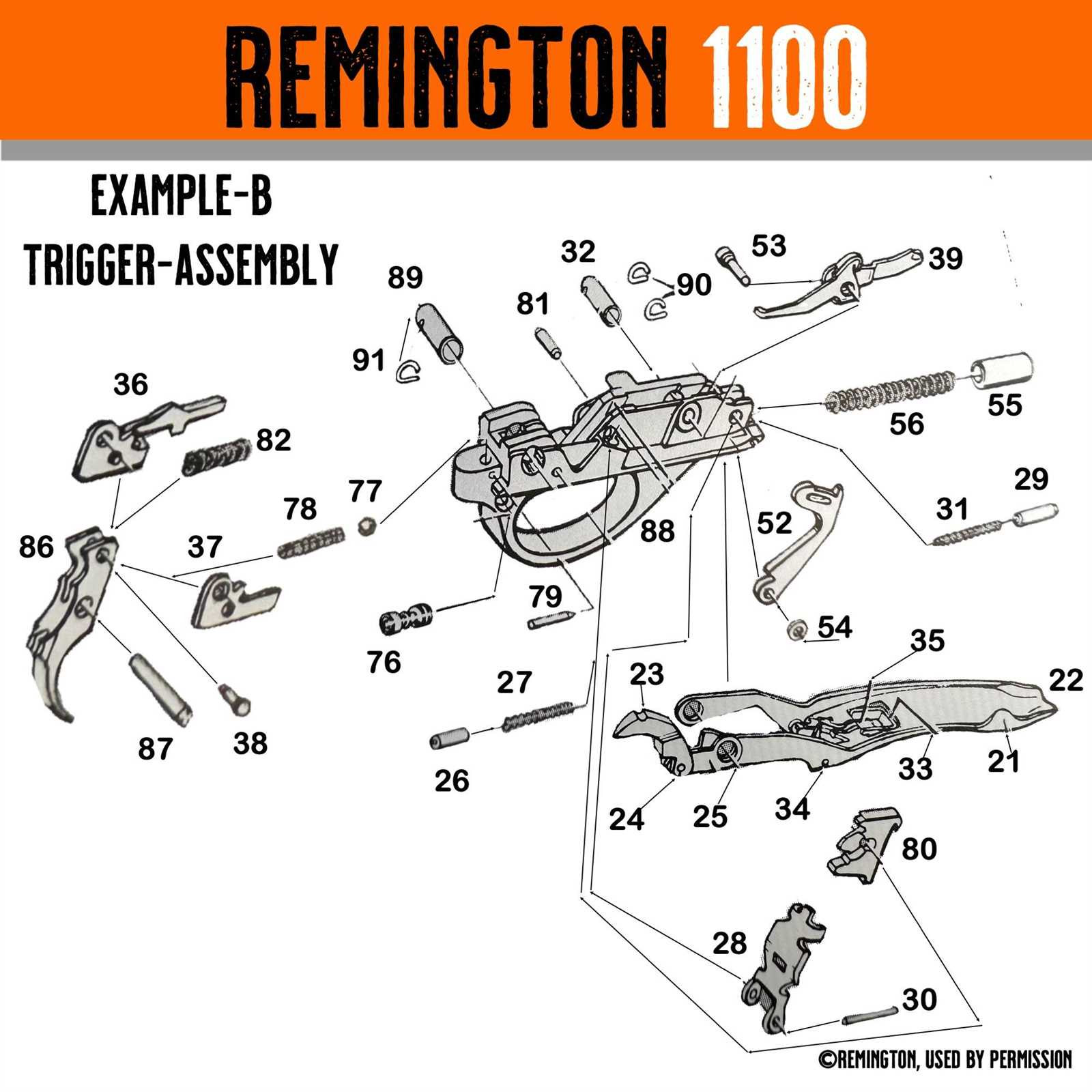 remington 1100 12 gauge parts diagram