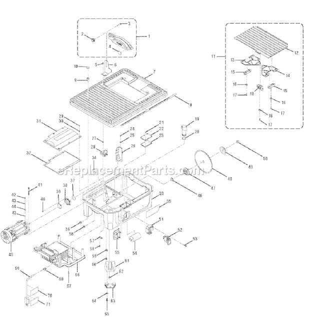 ridgid table saw parts diagram