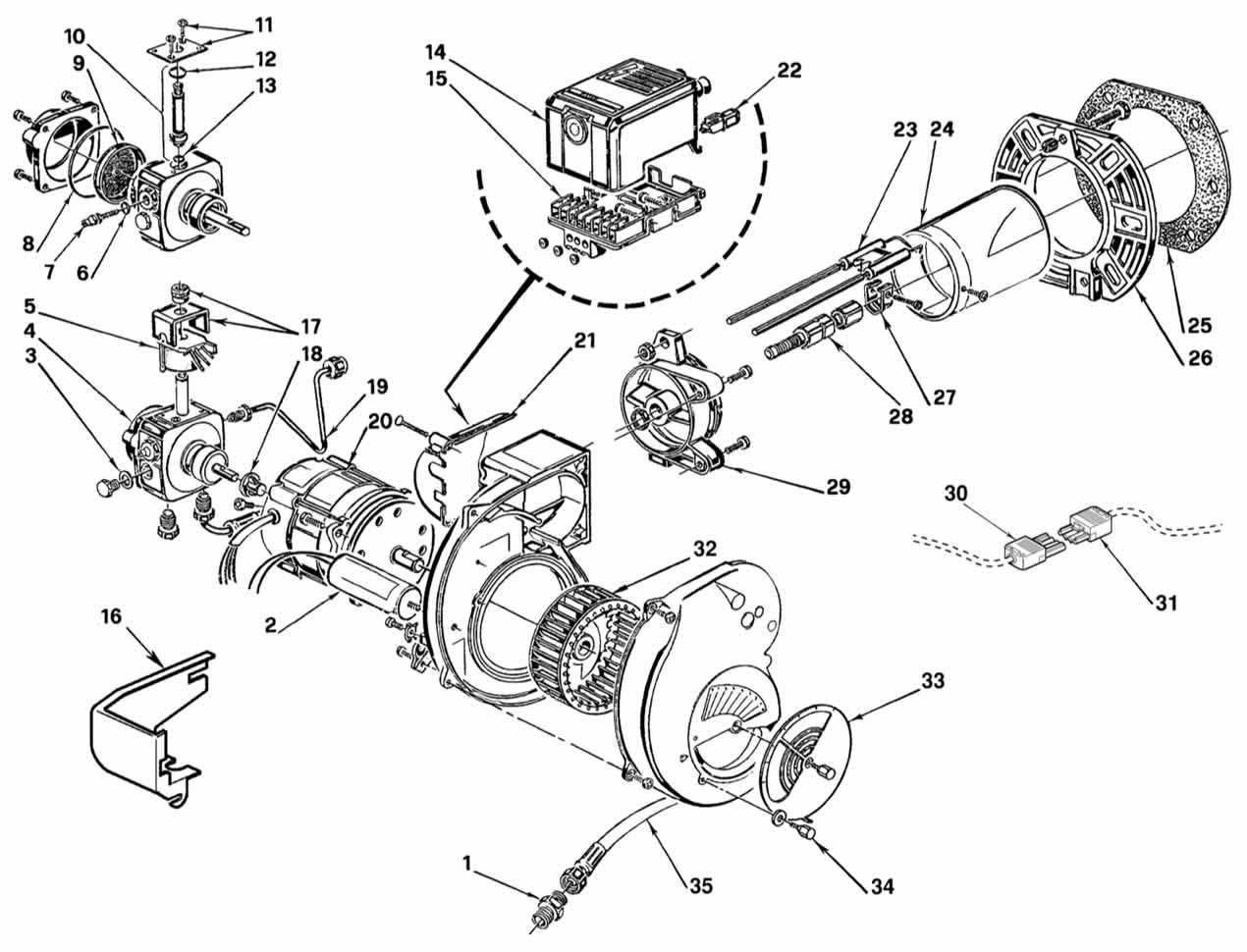 riello burner parts diagram