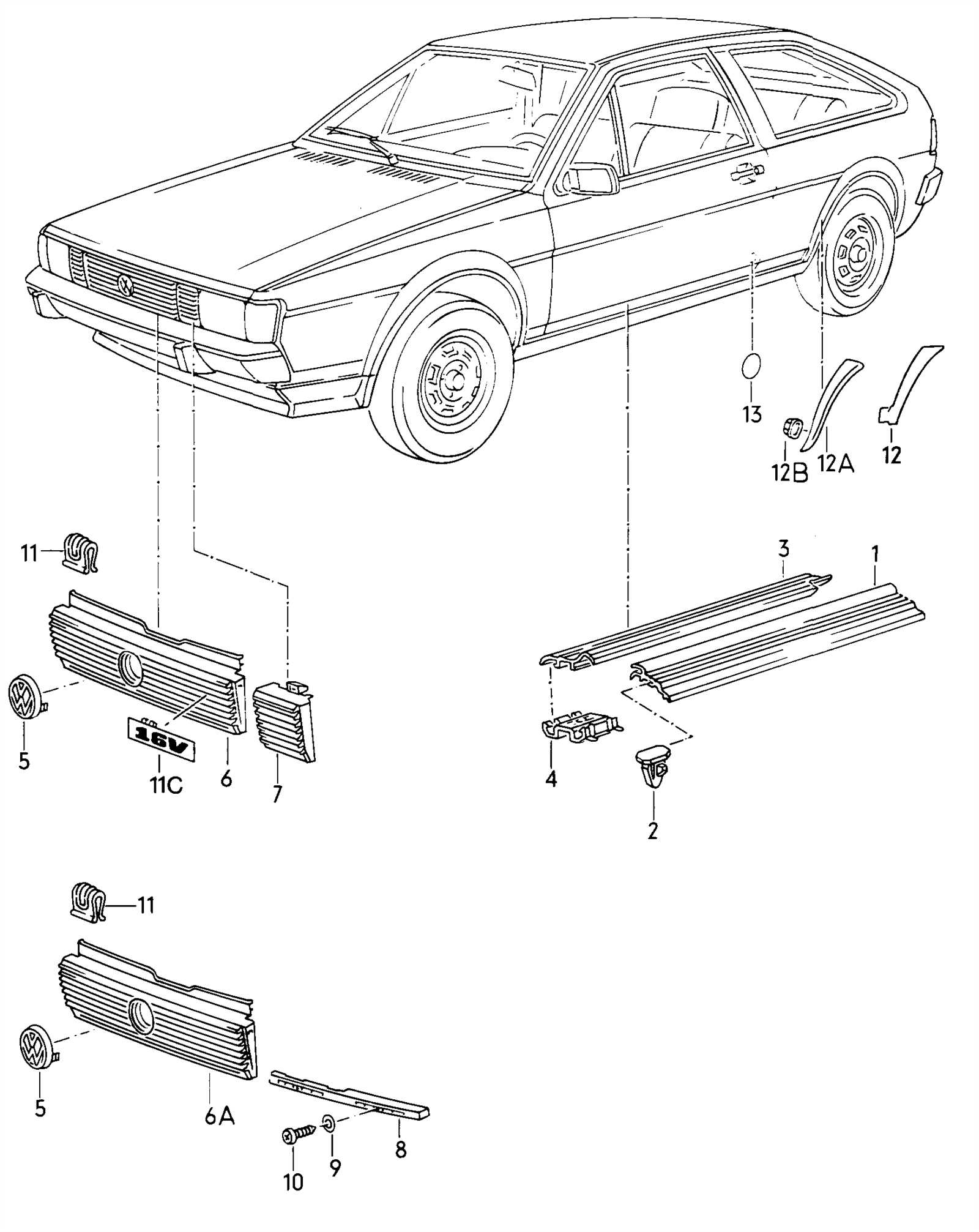 vw scirocco parts diagram