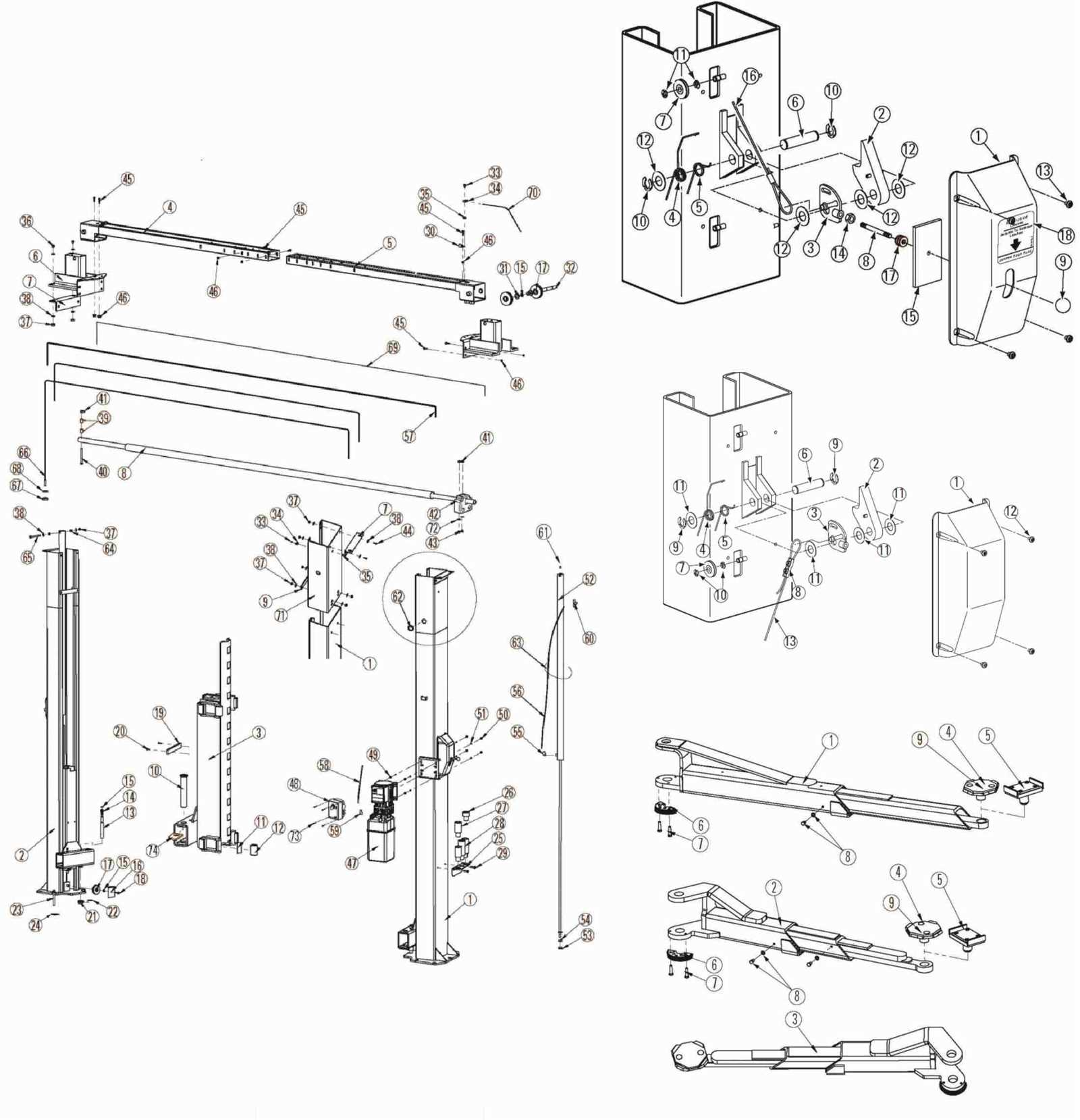 rotary lift parts diagram