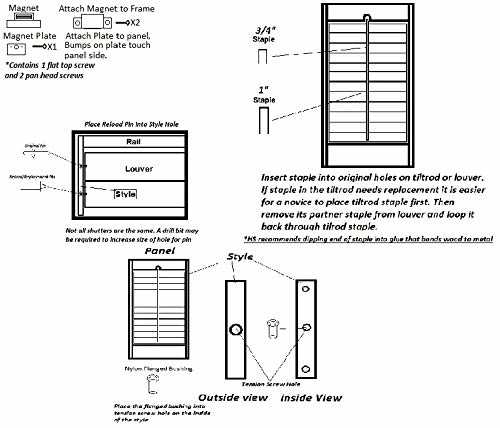 plantation shutter parts diagram