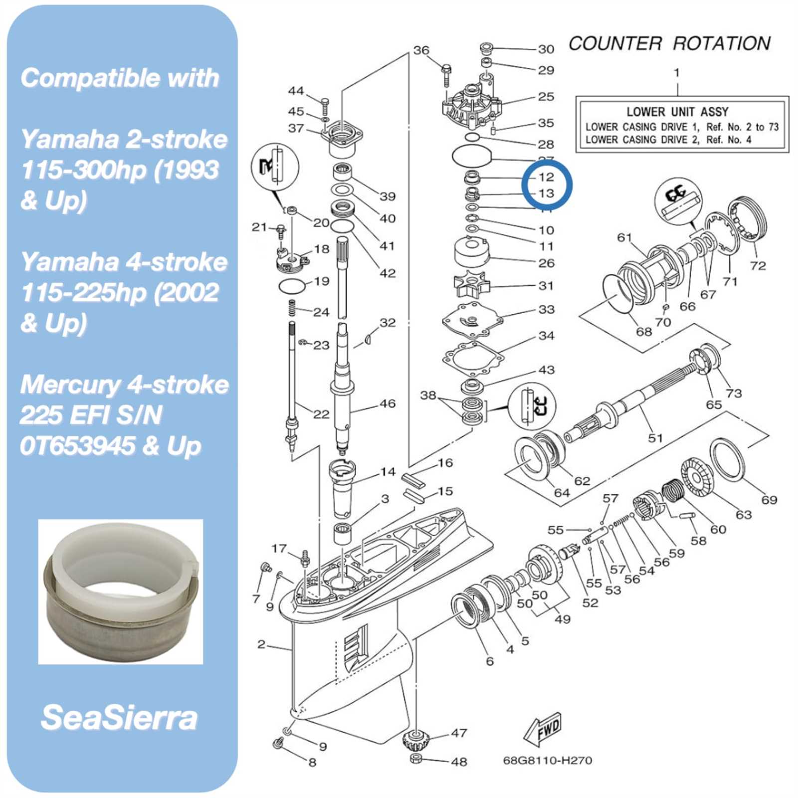 yamaha lower unit parts diagram