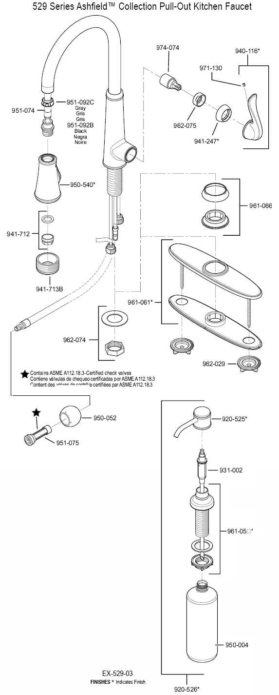 price pfister marielle kitchen faucet parts diagram