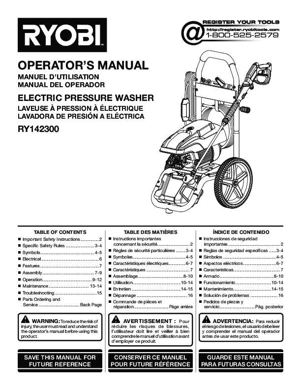 ryobi 1600 psi pressure washer parts diagram