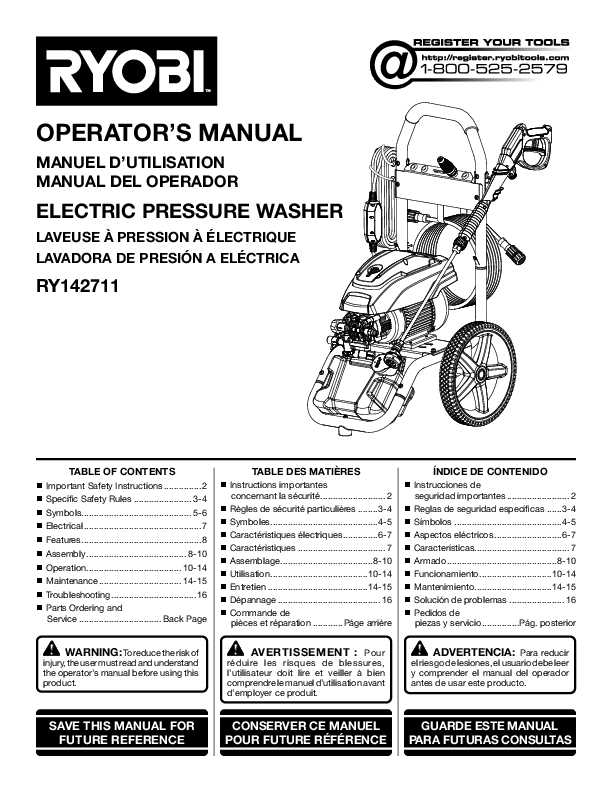 ryobi 2700 psi pressure washer parts diagram