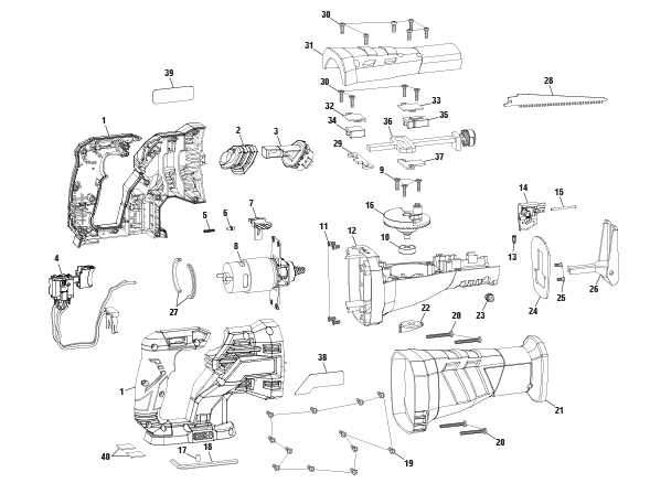 ryobi reciprocating saw parts diagram