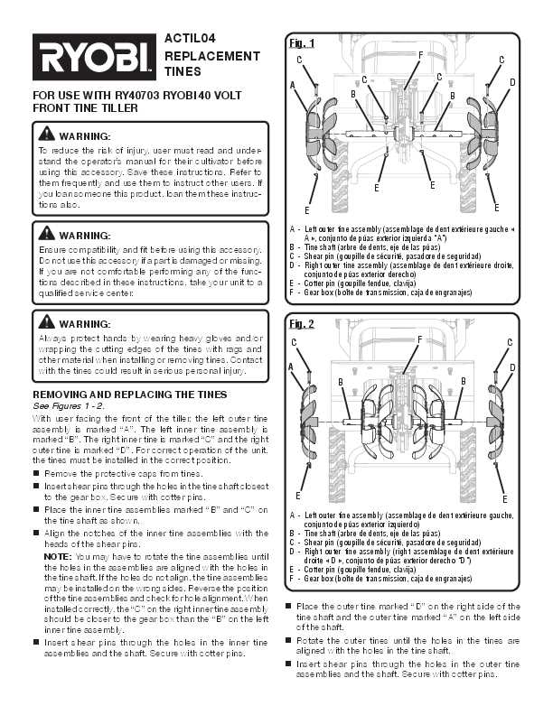 ryobi tiller parts diagram