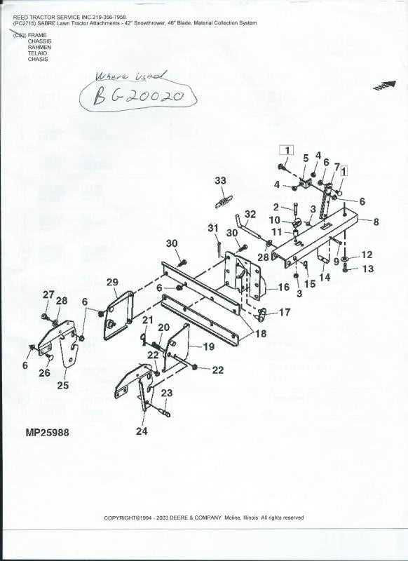 saber john deere sabre parts diagram