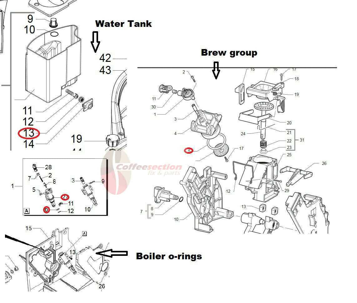 saeco minuto parts diagram