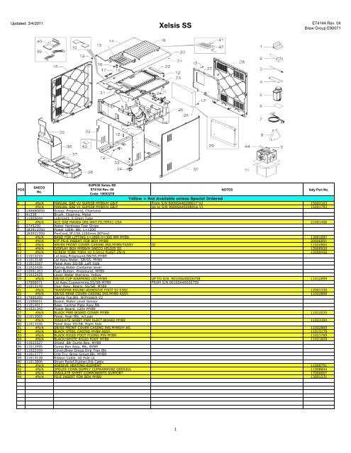 saeco parts diagram