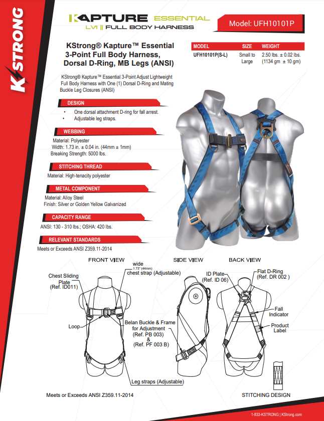 safety harness parts diagram