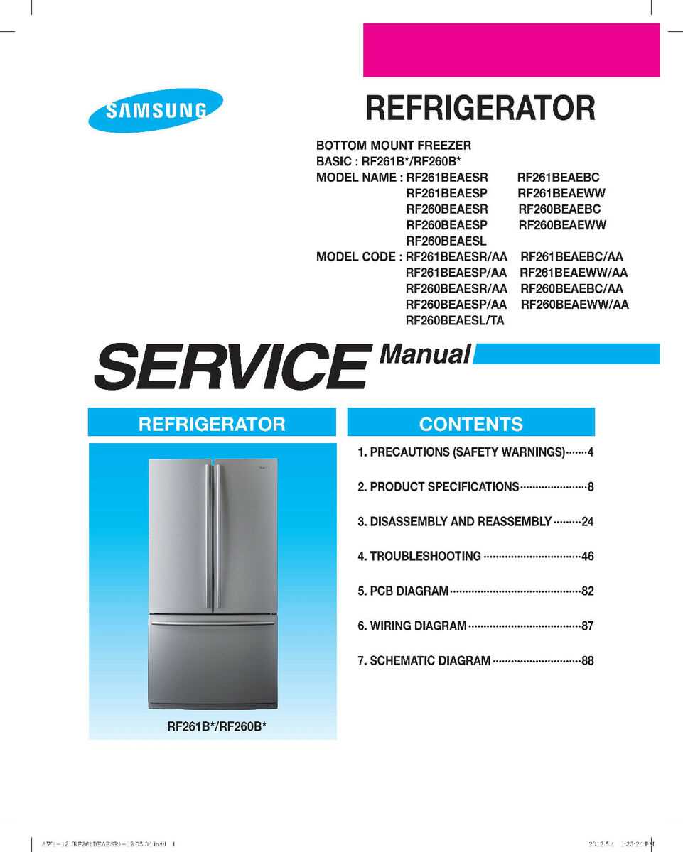 samsung rf261beaesr parts diagram