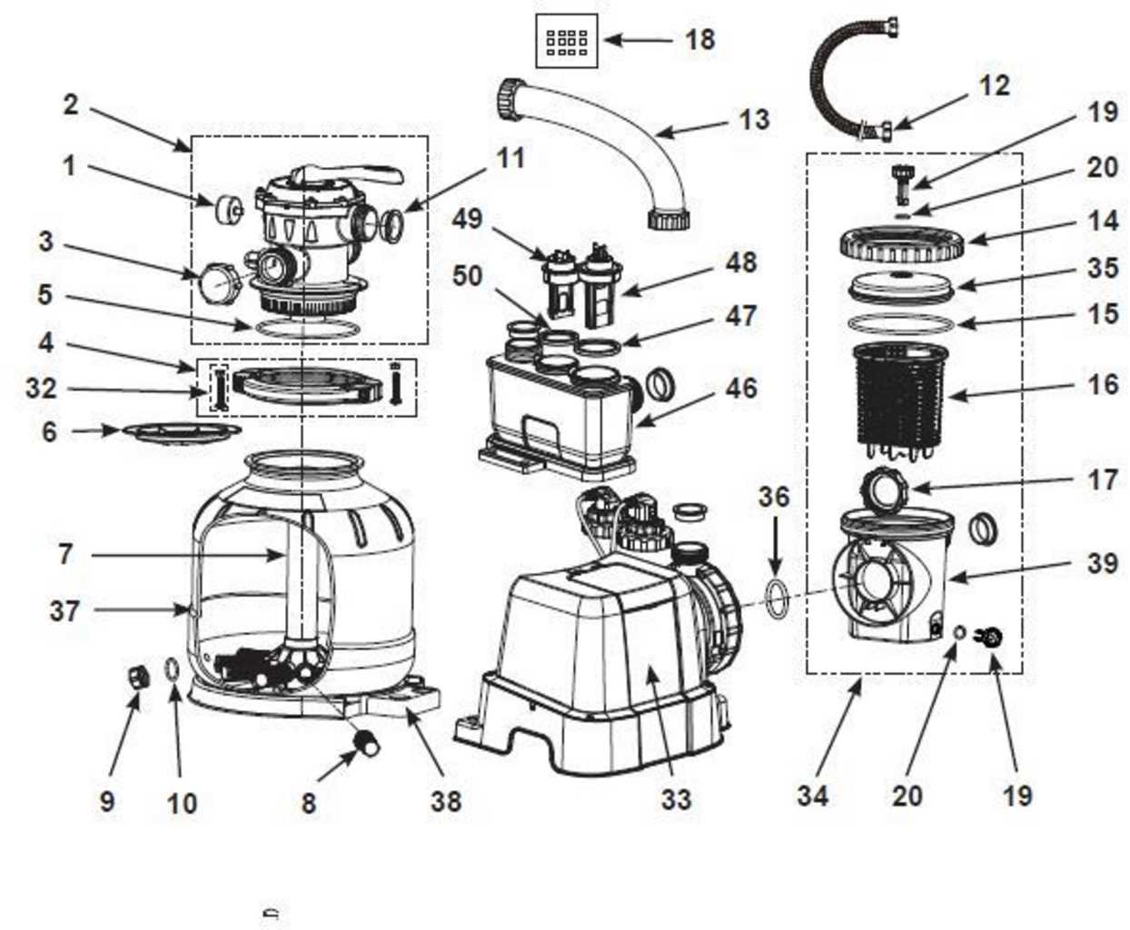 sand filter parts diagram