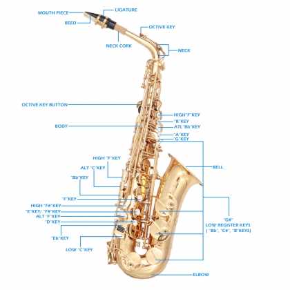 saxophone parts diagram