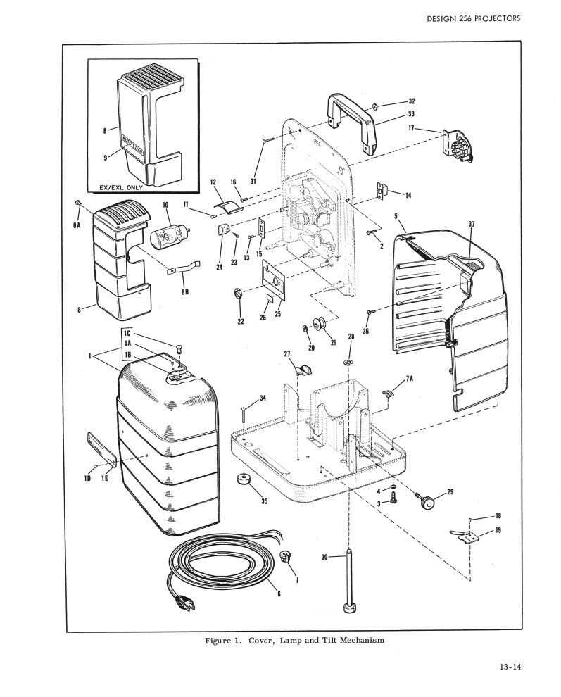 projector parts diagram