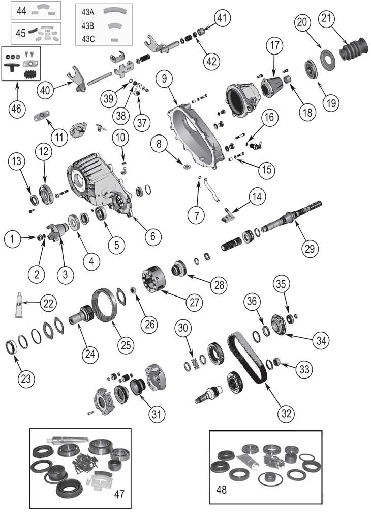 schematic np246 transfer case parts diagram