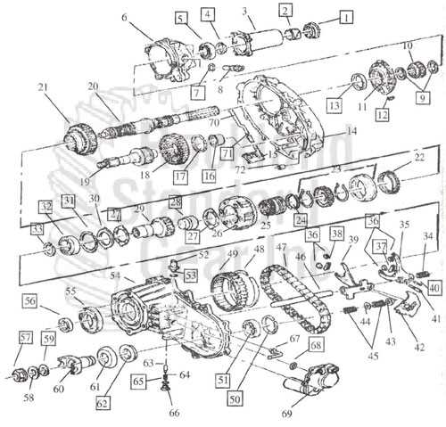 schematic np246 transfer case parts diagram