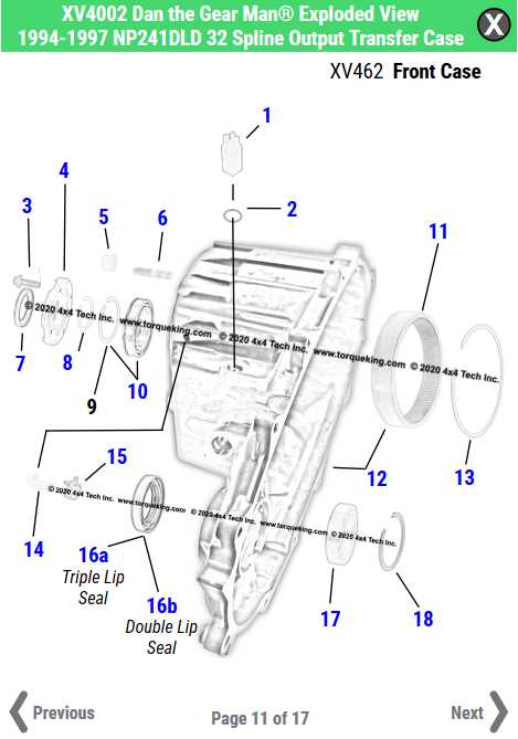 schematic np246 transfer case parts diagram