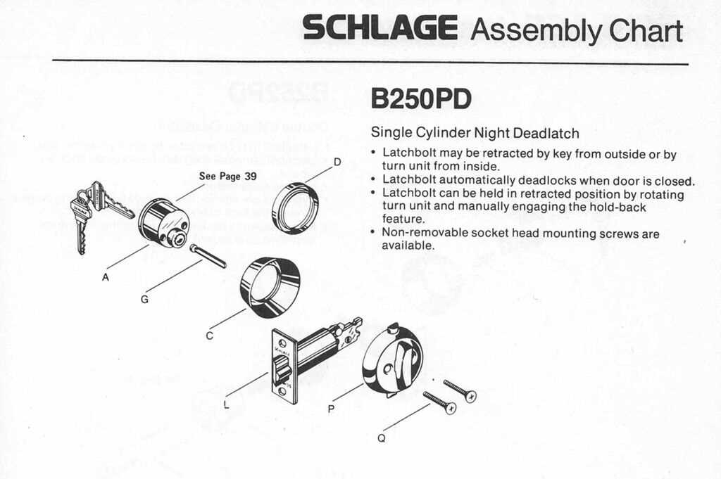 schlage deadbolt parts diagram