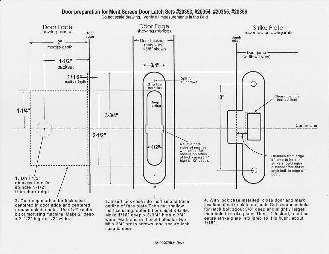 screen door handle parts diagram