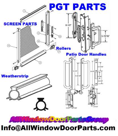 screen door handle parts diagram